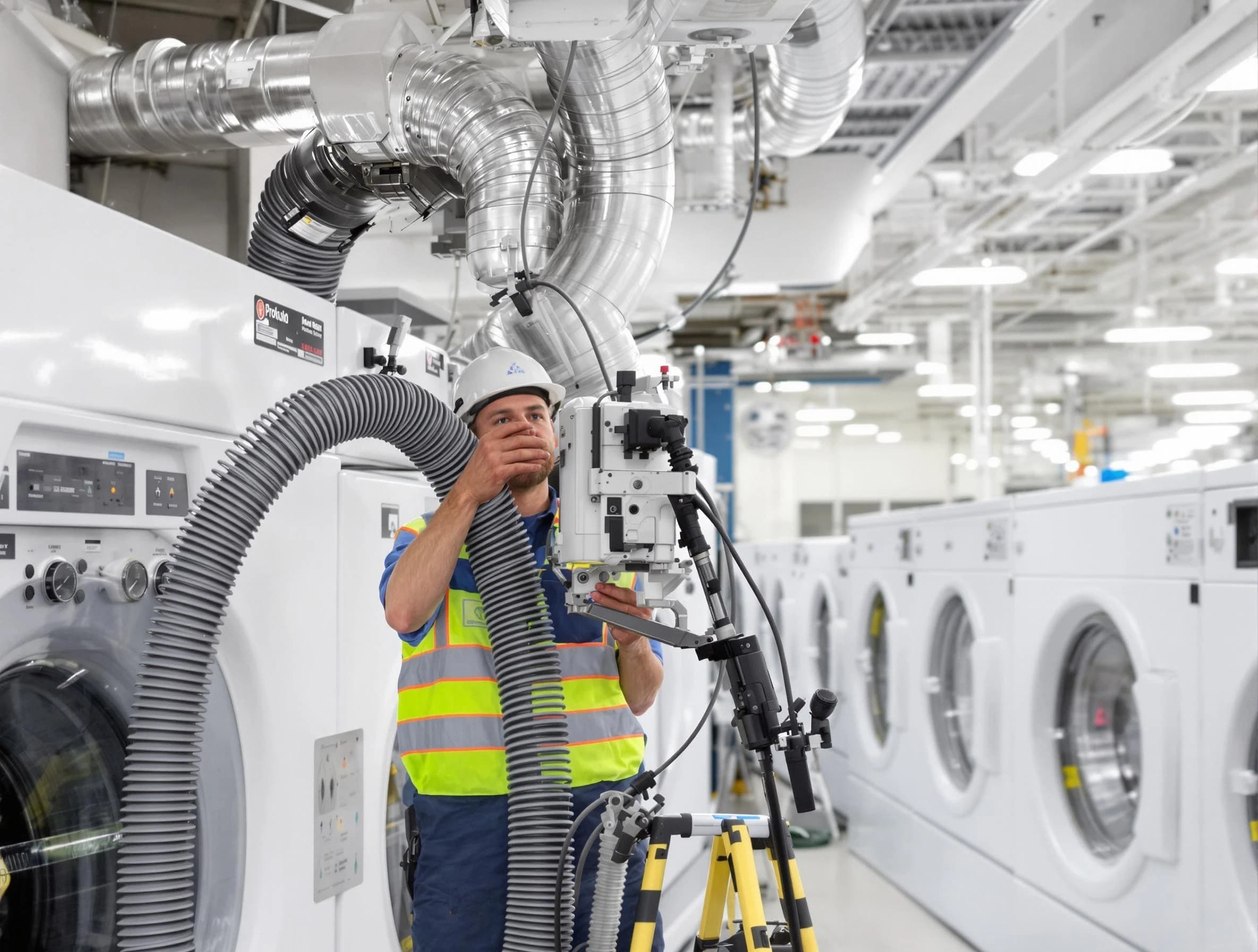 Highlands Ranch Dryer Vent Cleaning team performing commercial-grade dryer vent cleaning at a business facility in Highlands Ranch