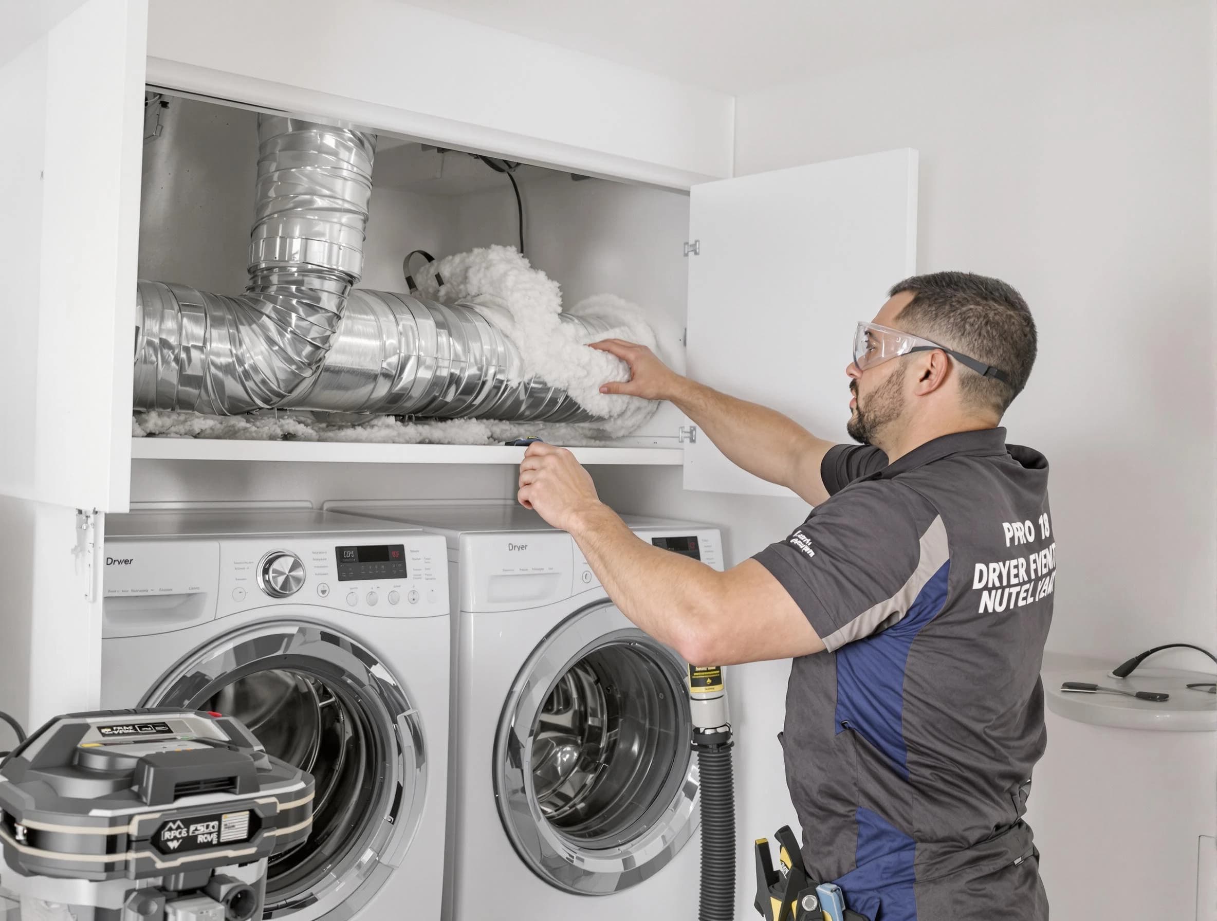 Highlands Ranch Dryer Vent Cleaning certified technician performing specialized gas dryer vent cleaning in Highlands Ranch