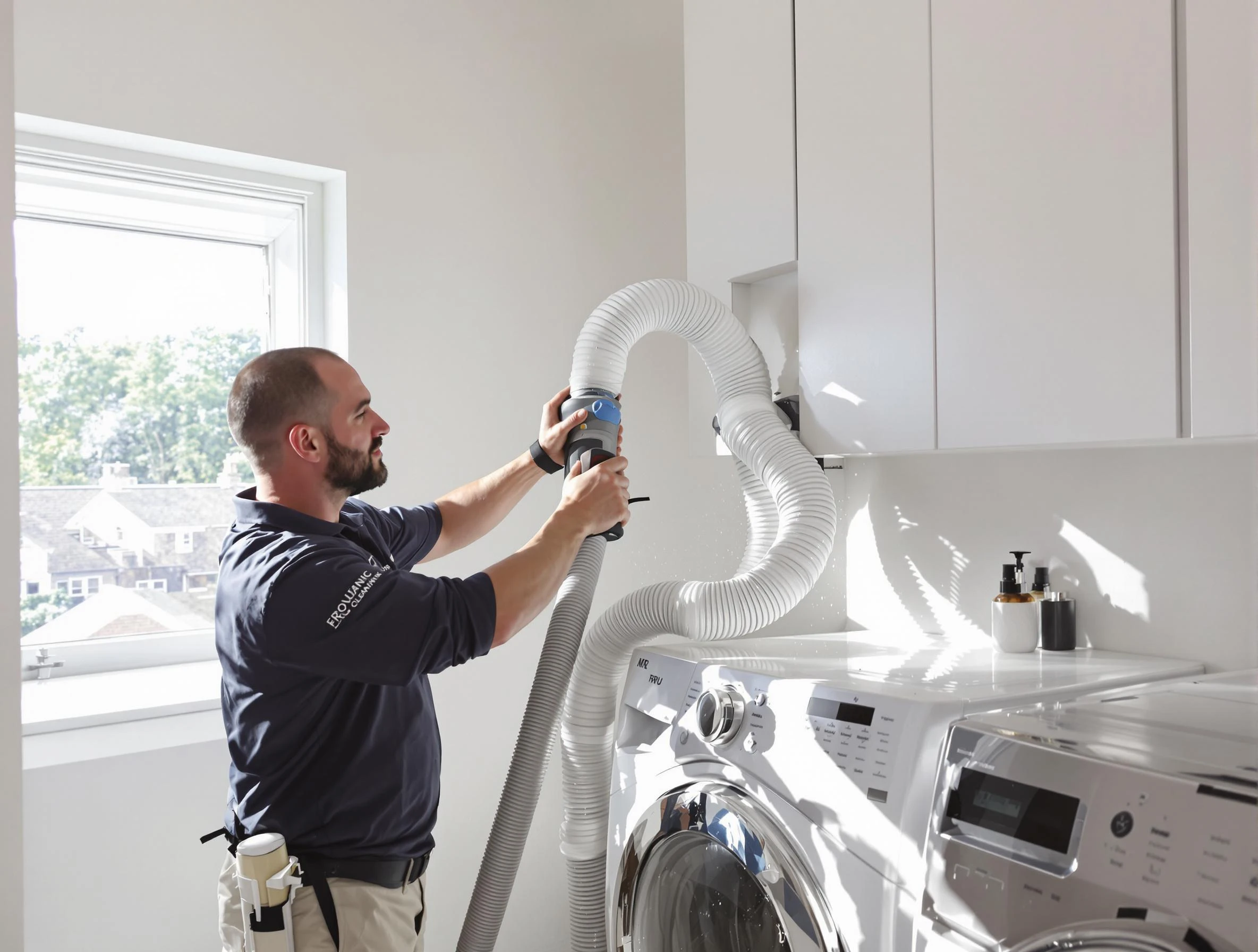 Certified Highlands Ranch Dryer Vent Cleaning technician performing dryer vent cleaning in Highlands Ranch
